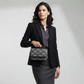 Baci & Abbracci – Borsa a Tracolla con Monogramma Grigio e Nero
