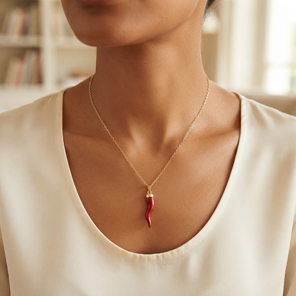 Collana con Ciondolo Cornetto Portafortuna