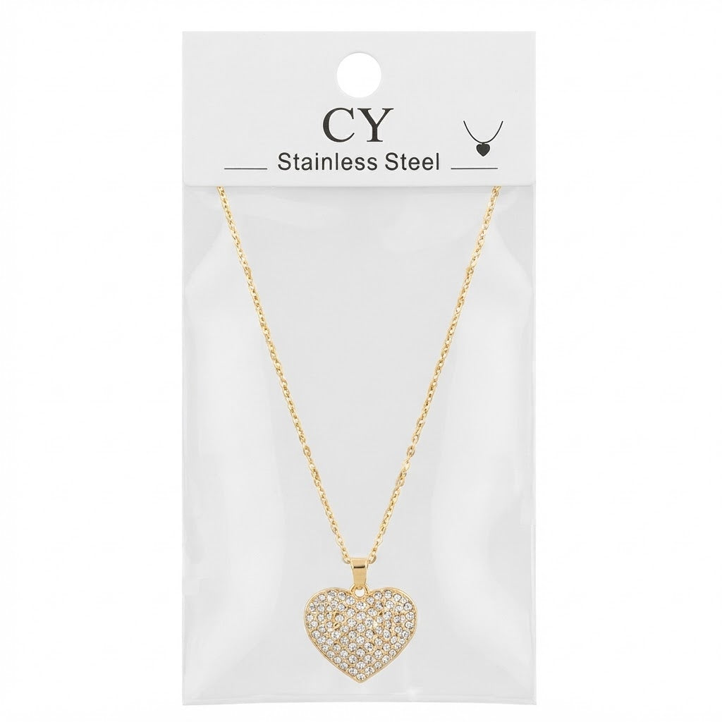 Collana con Ciondolo a Cuore in Strass