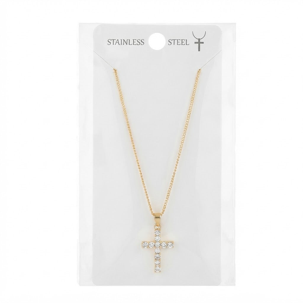 Collana con Ciondolo Croce in Strass