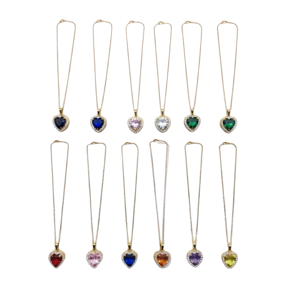 Collana con Ciondolo a Cuore in Cristallo Colorato