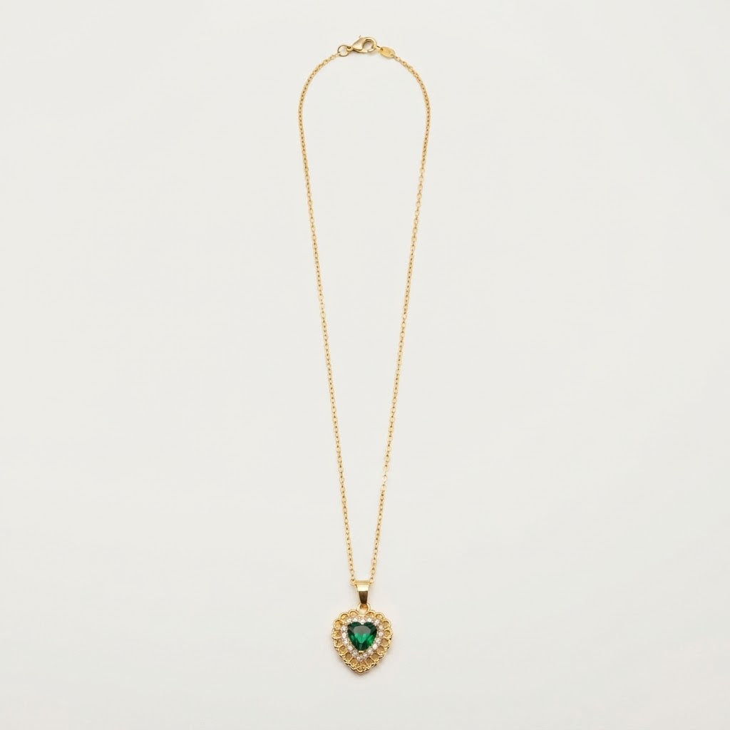 Collana con Ciondolo a Cuore in Cristallo Colorato