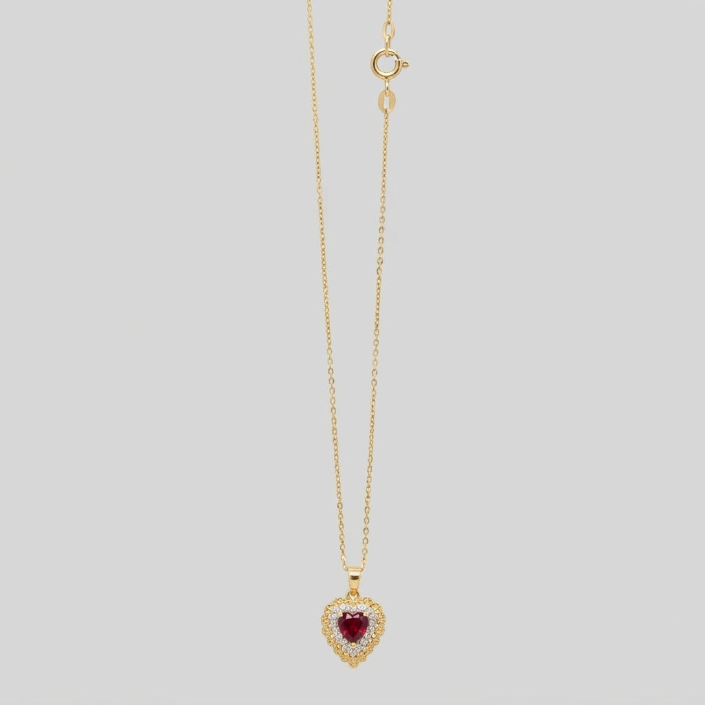 Collana con Ciondolo a Cuore in Cristallo Colorato