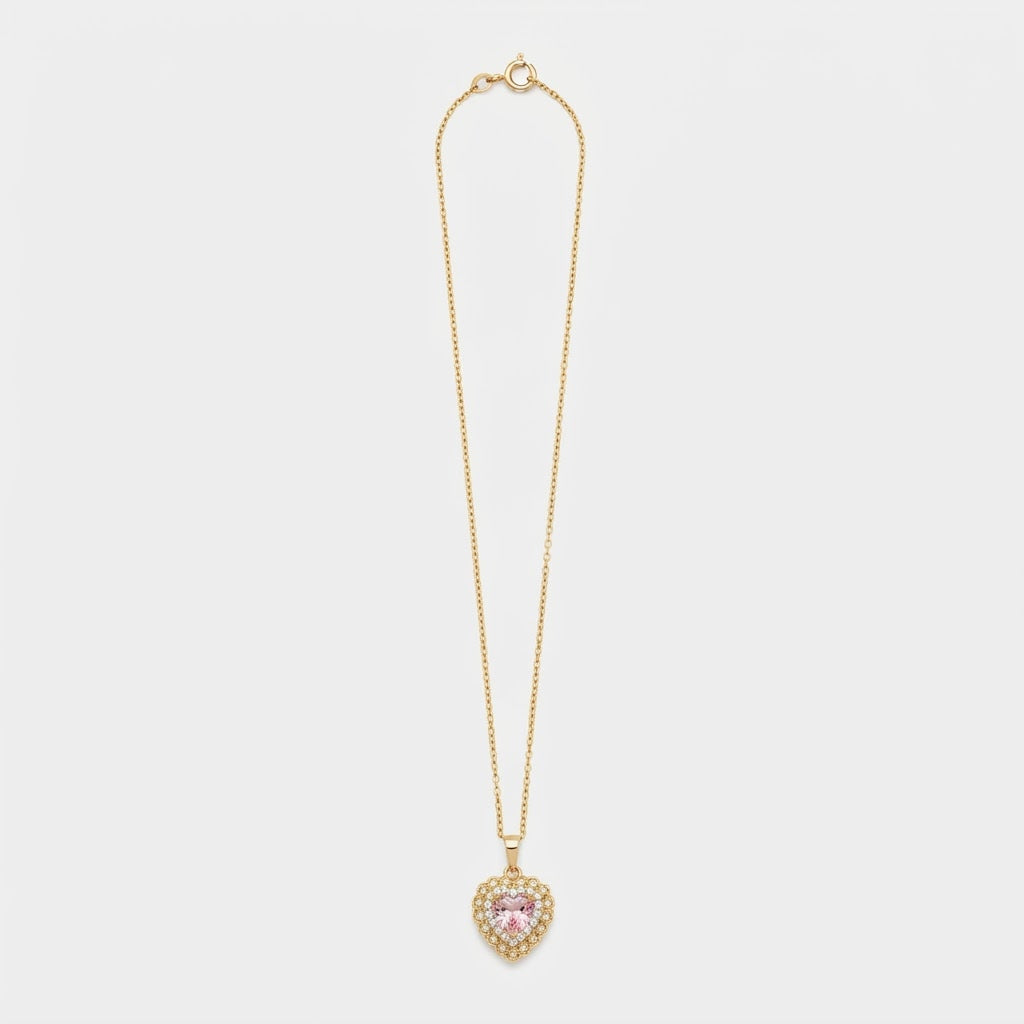 Collana con Ciondolo a Cuore in Cristallo Colorato