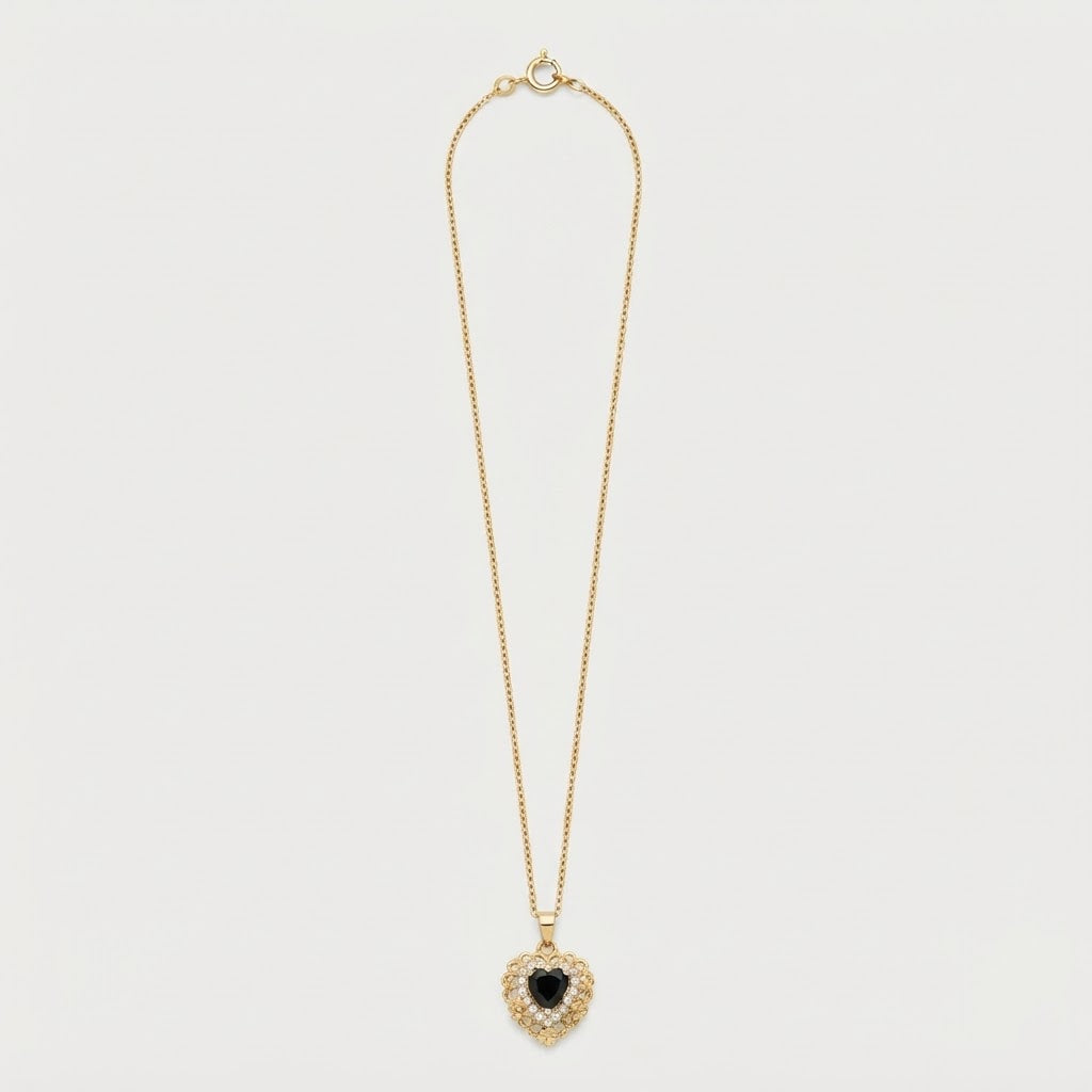 Collana con Ciondolo a Cuore in Cristallo Colorato