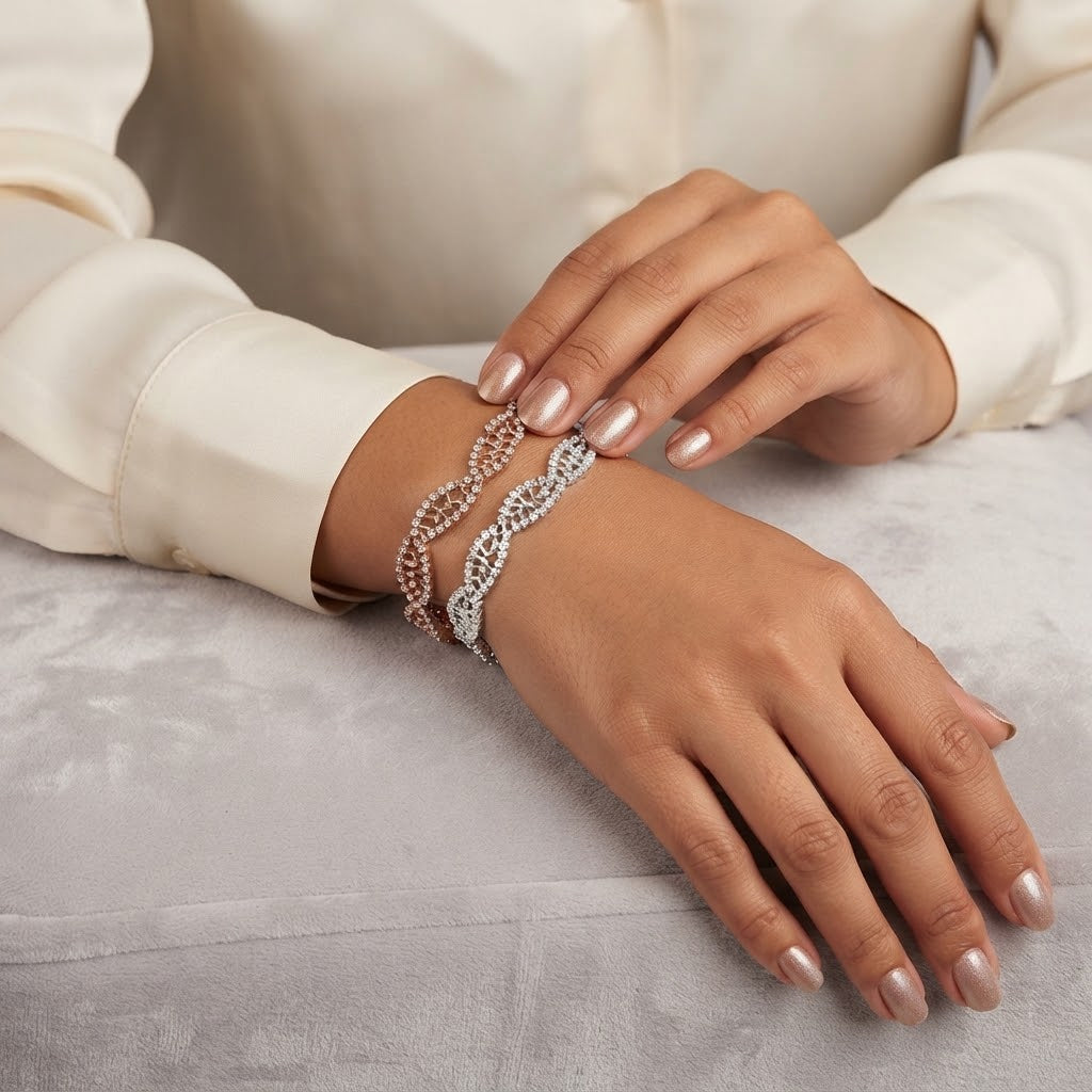 Bracciale Intrecciato in Strass
