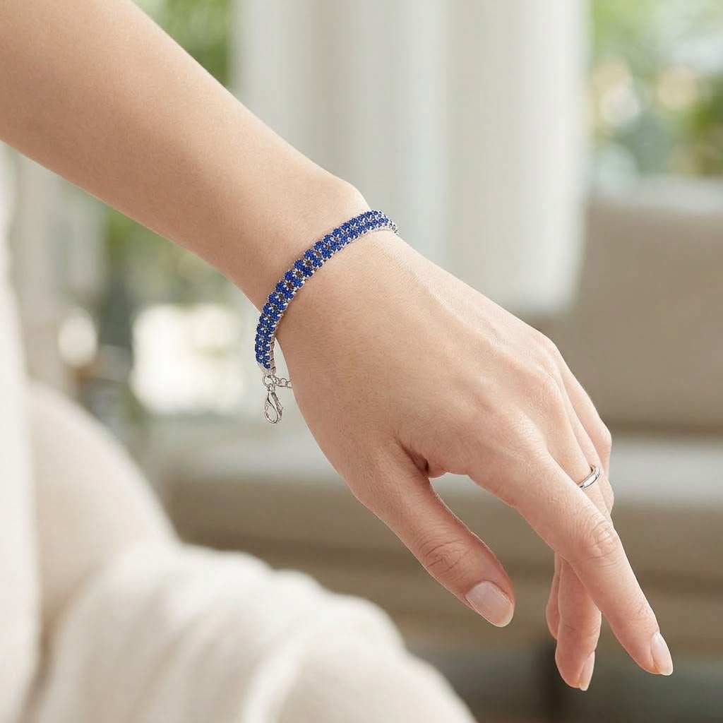 Bracciale Tennis a Doppia Fila con Strass