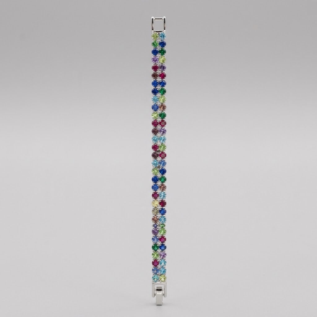 Bracciale Tennis a Doppia Fila con Strass