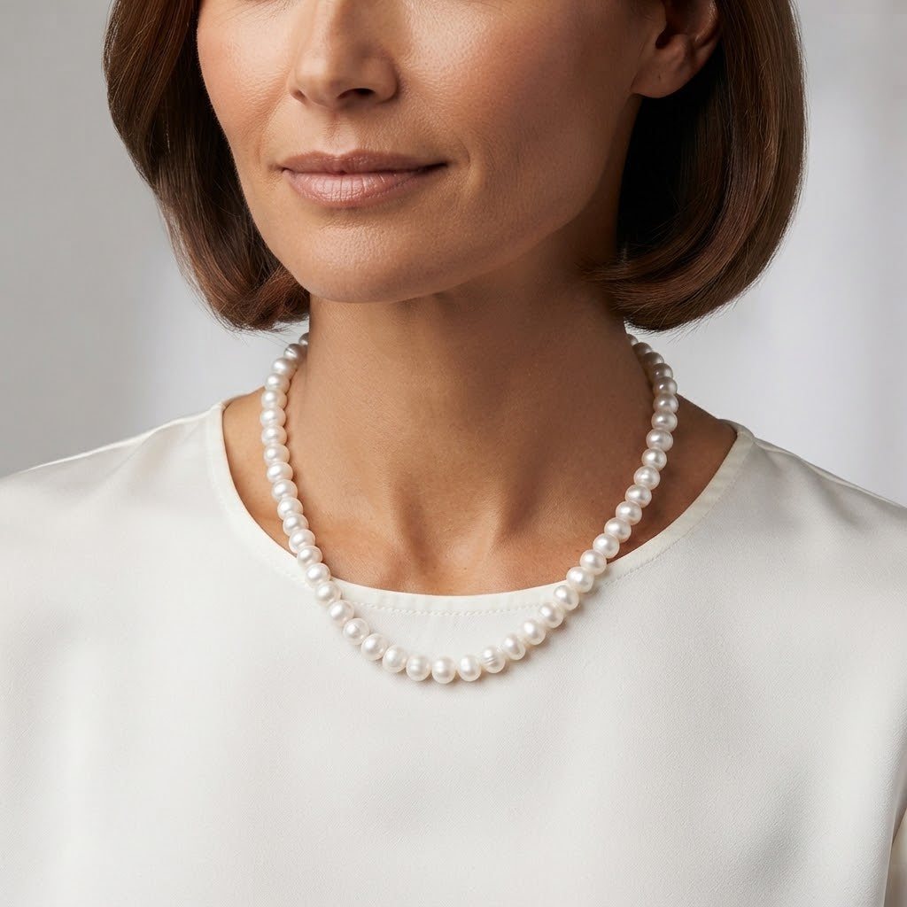 Collana di Perle Sintetiche Classica
