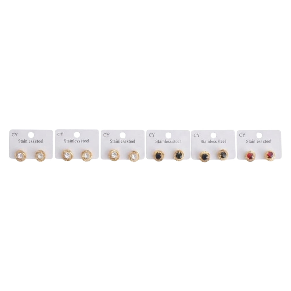Orecchini a Bottone Nodo Intrecciato – 12 pz – Per Ingrosso