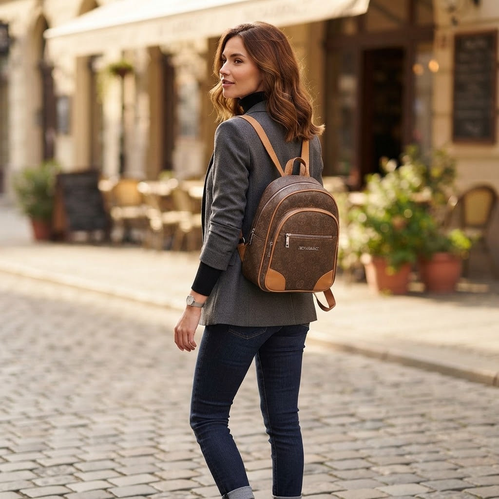 Baci & Abbracci – Zaino Monogram con Tasca Frontale