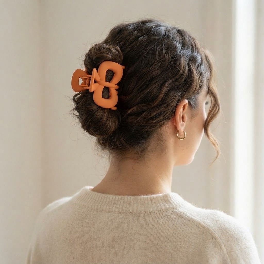 Molletta per Capelli a Fiocco Opaco – Fermaglio Griffa in Stile Minimal, Colori Pastello