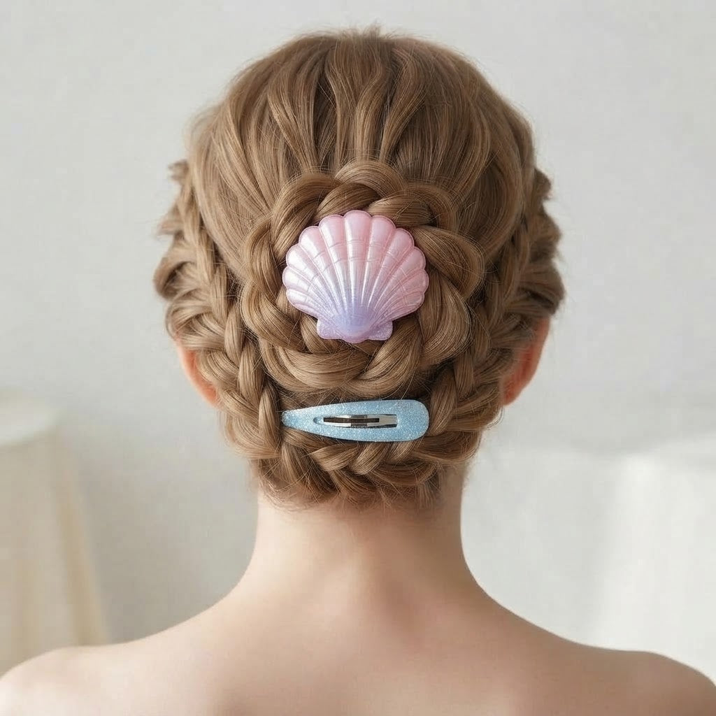 Set Clip per Capelli a Conchiglia Effetto Sirena 6 pz misti