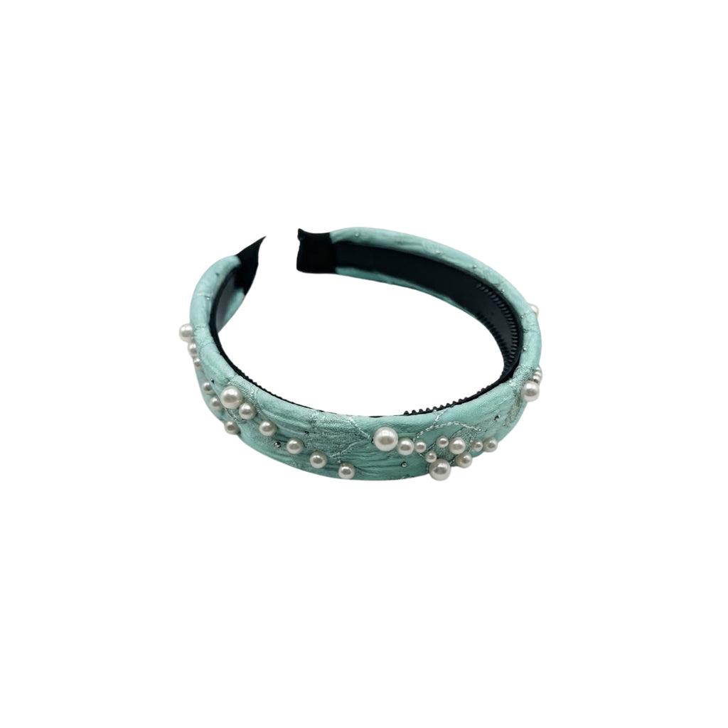 Cerchietto per Capelli Imbottito con Perle Decorative