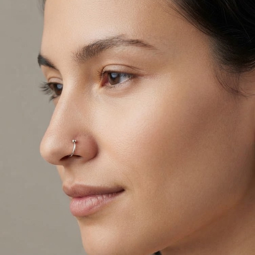 Set 20 Piercing Naso a Cerchio con Sfera Liscia