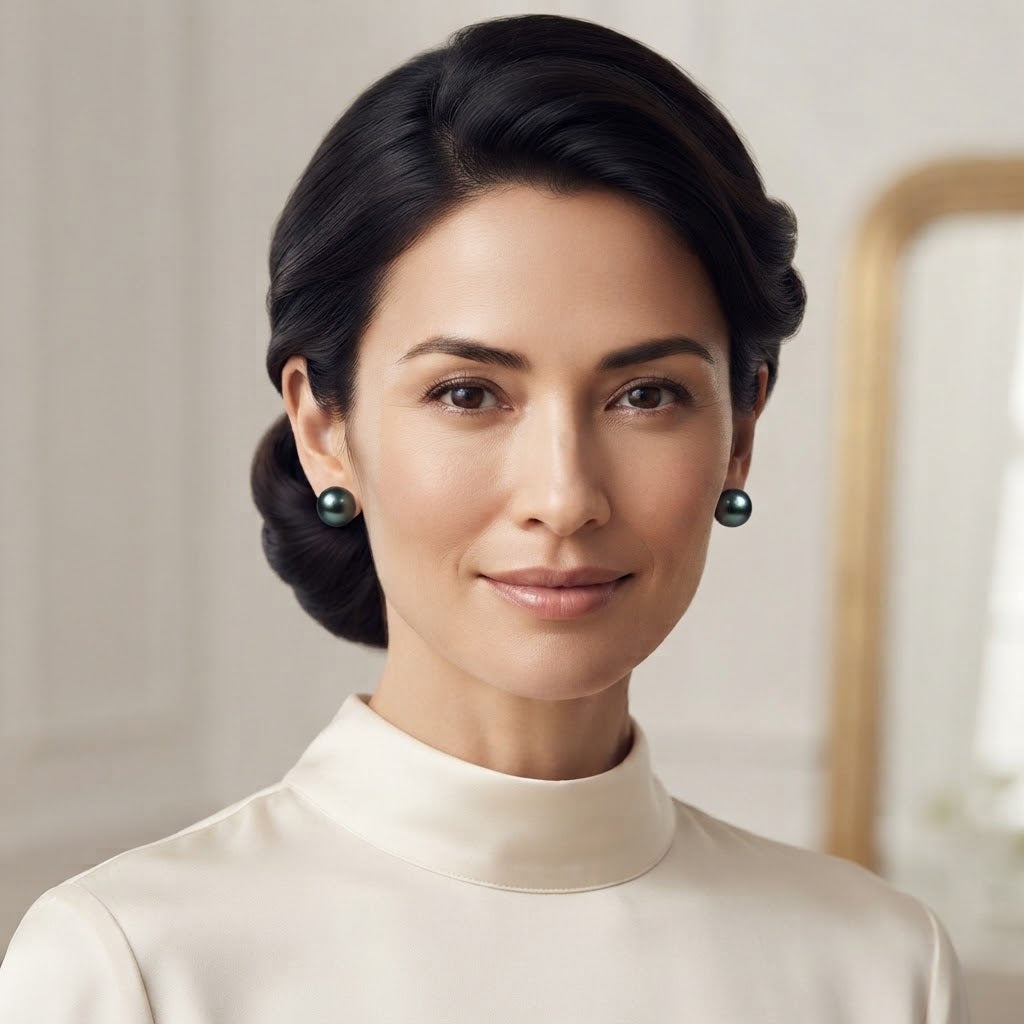 Set Orecchini a Bottone Misti in Acciaio Inossidabile - Perle, Strass e Metallo, Multicolore 6 cartelle