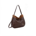Borsa hobo a spalla con tracolla removibile e bordo scamosciato