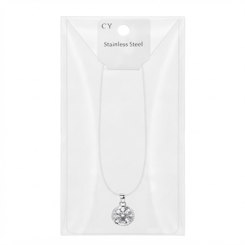 Collana con Ciondolo Tondo in Strass