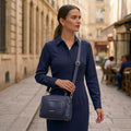 Borsa Blu Navy Charro a Tracolla con Manico Superiore
