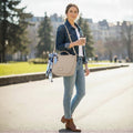 Borsa Donna Charro a Mano e Tracolla Beige con Foulard