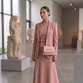 Borsa a Tracolla Charro Rosa Cipria - Ecopelle Elegante