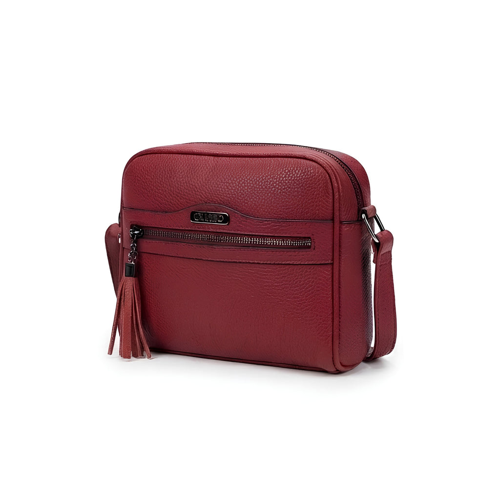 Borsa a tracolla Charro mini camera bag con zip frontale e nappina