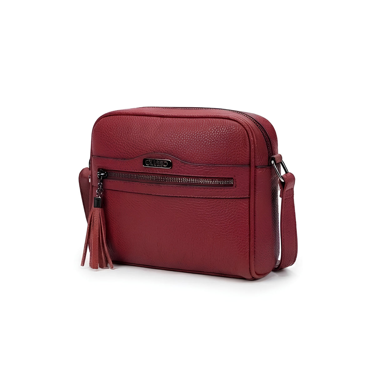 Borsa a tracolla Charro mini camera bag con zip frontale e nappina