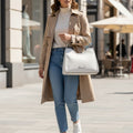 Borsa Donna Elegant Bianca in Pelle | Handbag con Manico