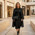 Borsa a Tracolla Donna Nera con Doppia Tasca Frontale – Crossbody Bag Stile Urban