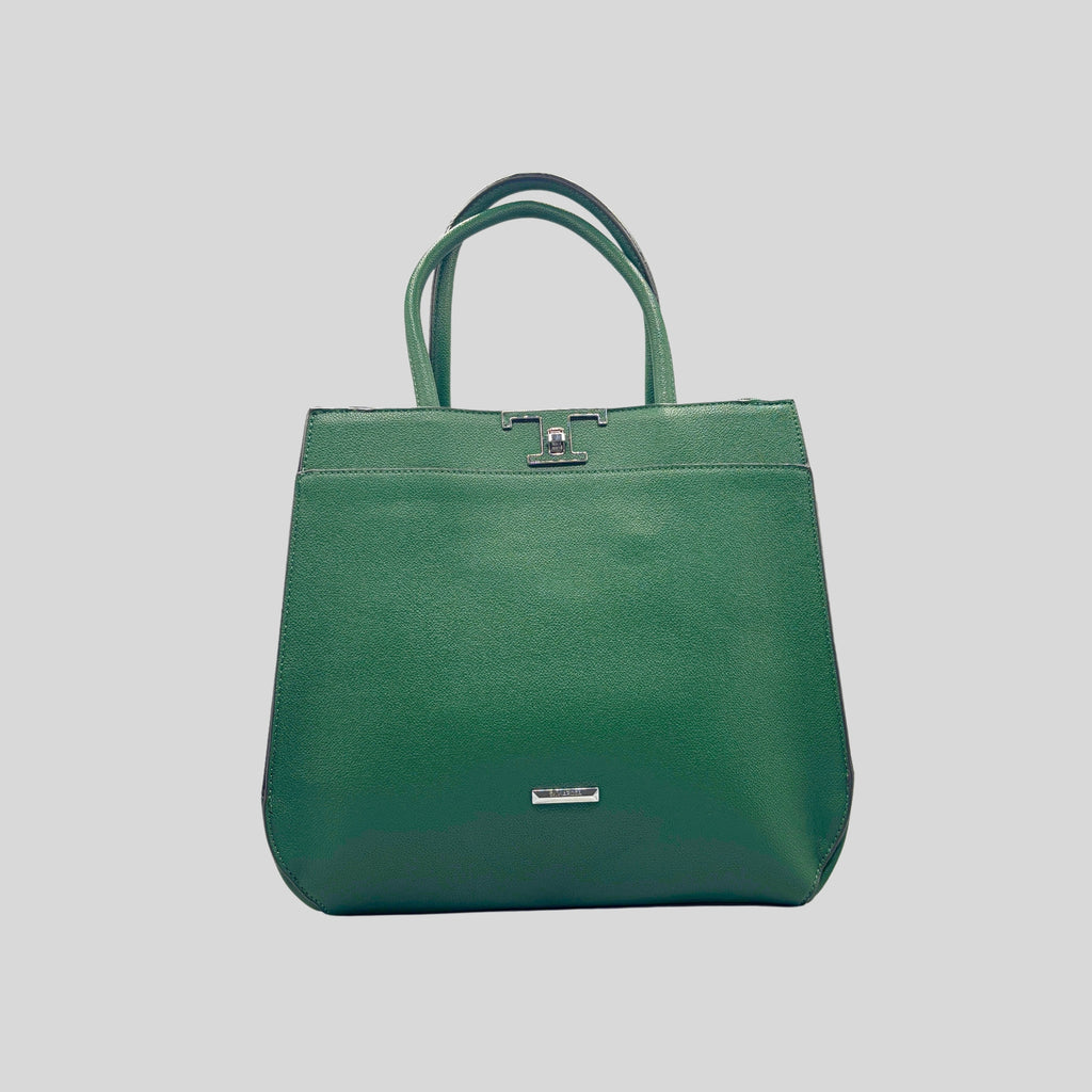 Borsa Verde SilviaRosa a Mano con Manico Rigido