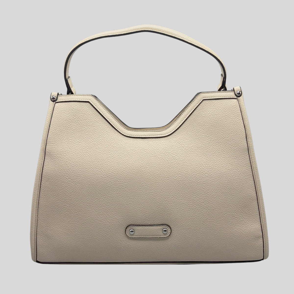 Borsa a Mano e Spalla Elegante con Manico Sagomato – Beige Chiaro