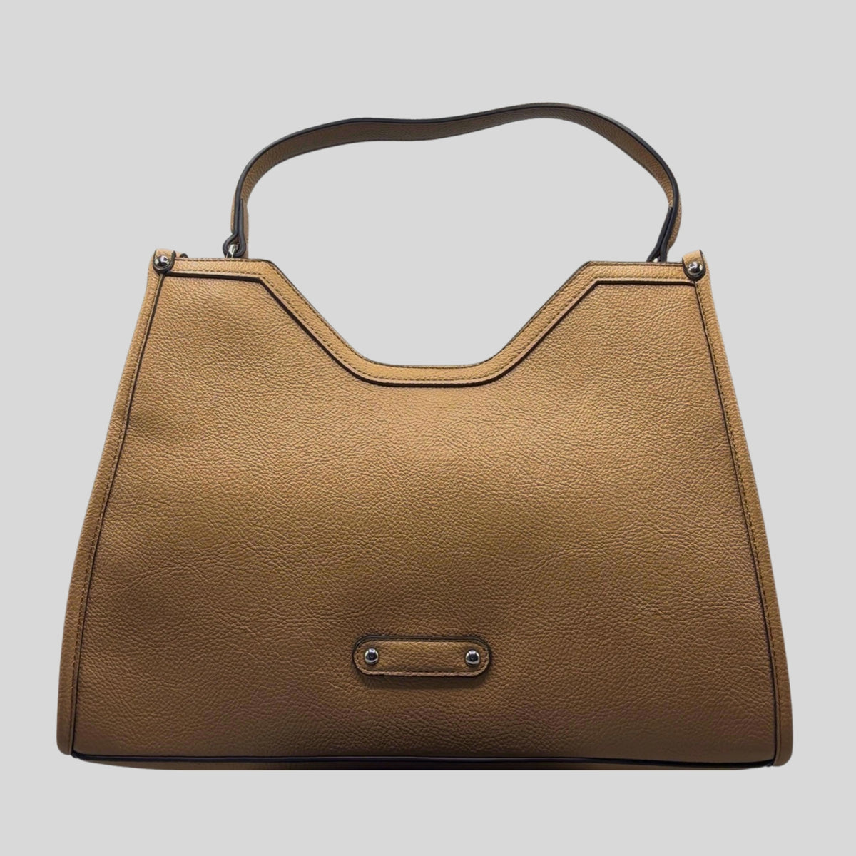 Borsa a Mano e Spalla Elegante con Manico Sagomato – Marrone Cognac
