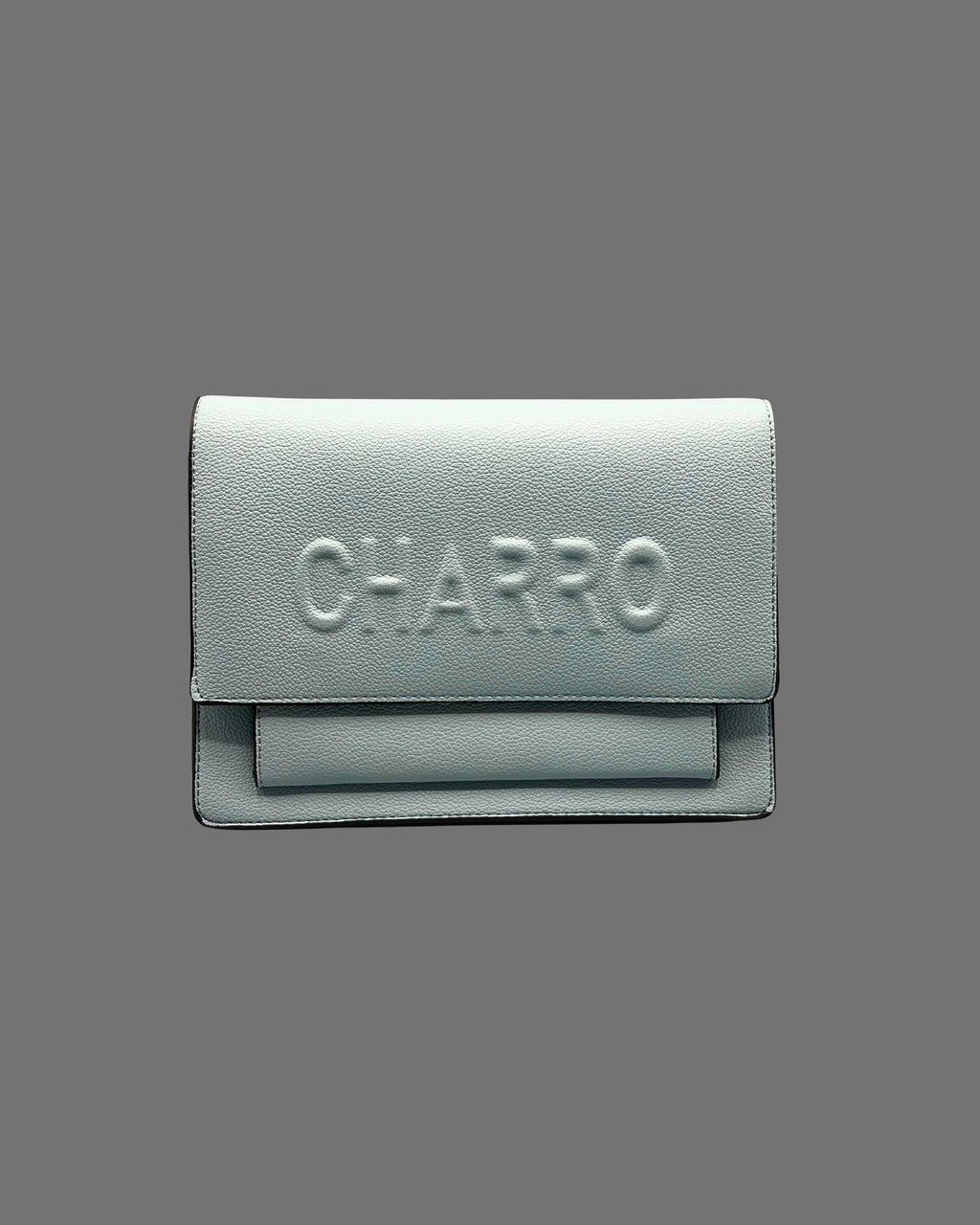 Borsa a Tracolla Charro in Pelle Martellata – Celeste Chiaro