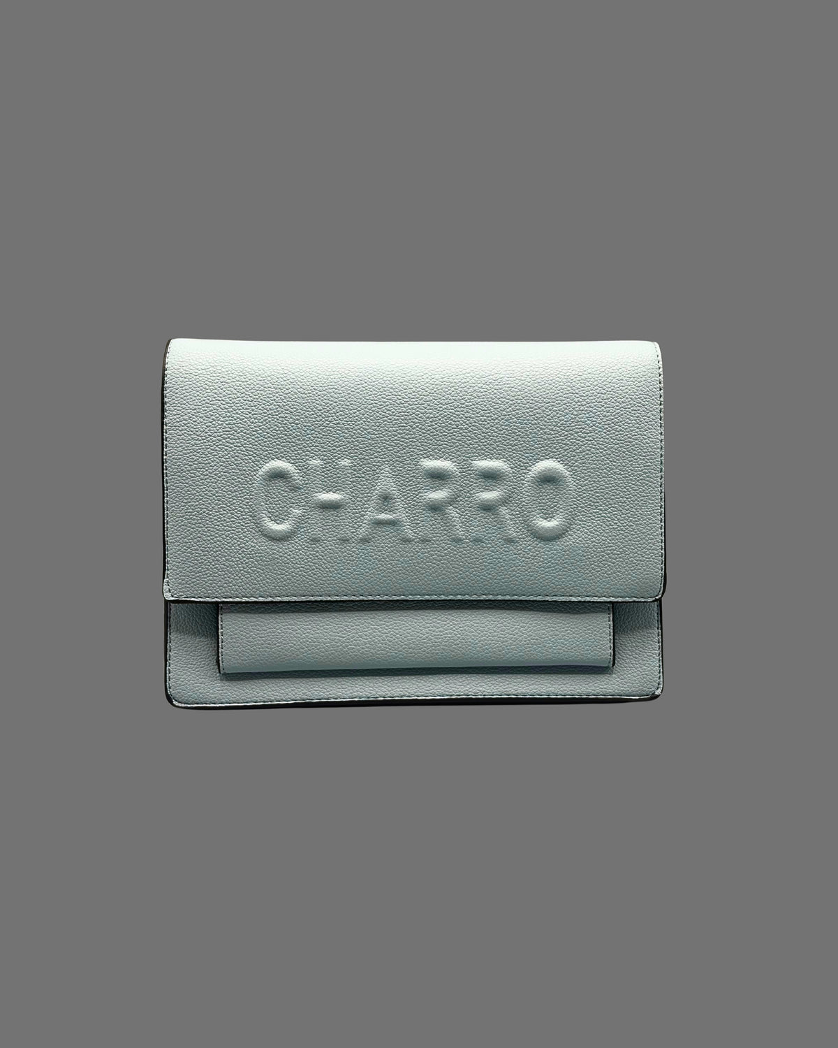 Borsa a Tracolla Charro in Pelle Martellata – Celeste Chiaro