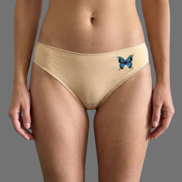 Slip Bikini Nude con Farfalla – Comfort & Style
