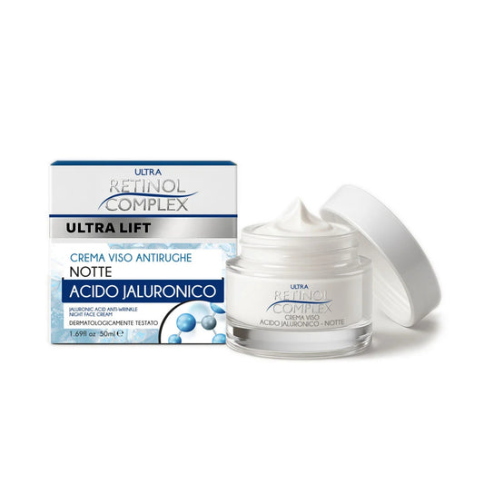 Crema Viso Antirughe Notte Acido Jaluronico Ultra Lift — Retinol Complex 50ml