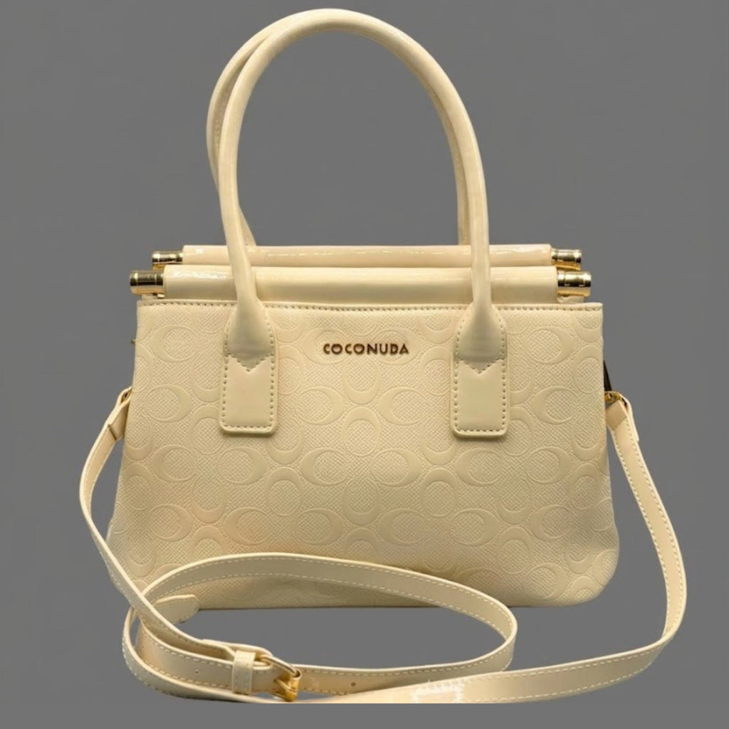 Borsa a mano Coconuda beige | Mini bag monogramma donna - Donna Italiana
