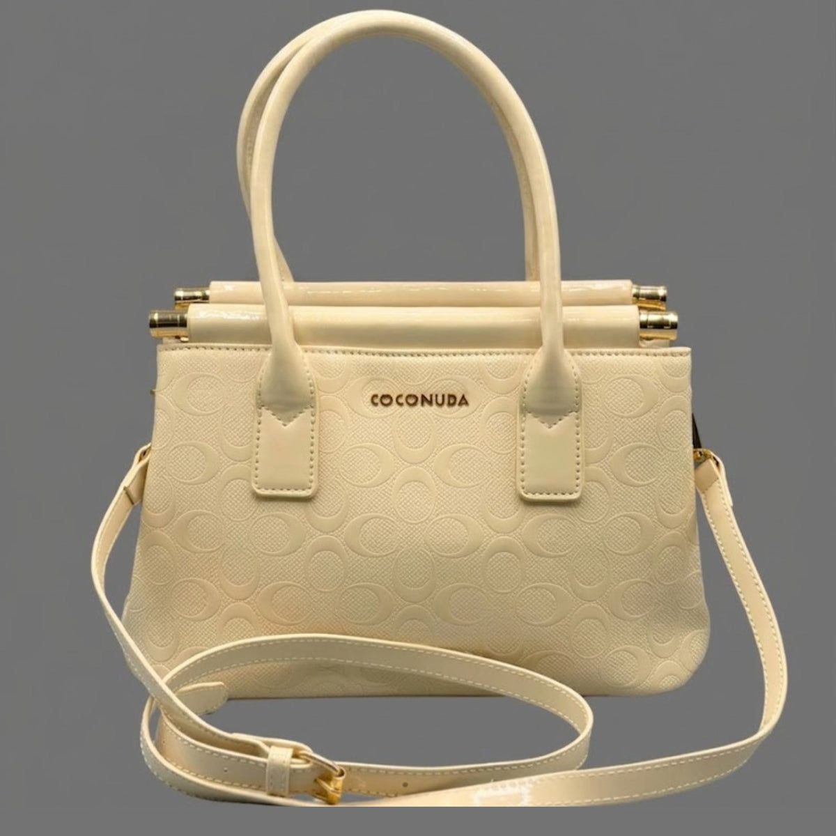 Borsa a mano Coconuda beige | Mini bag monogramma donna - Donna Italiana