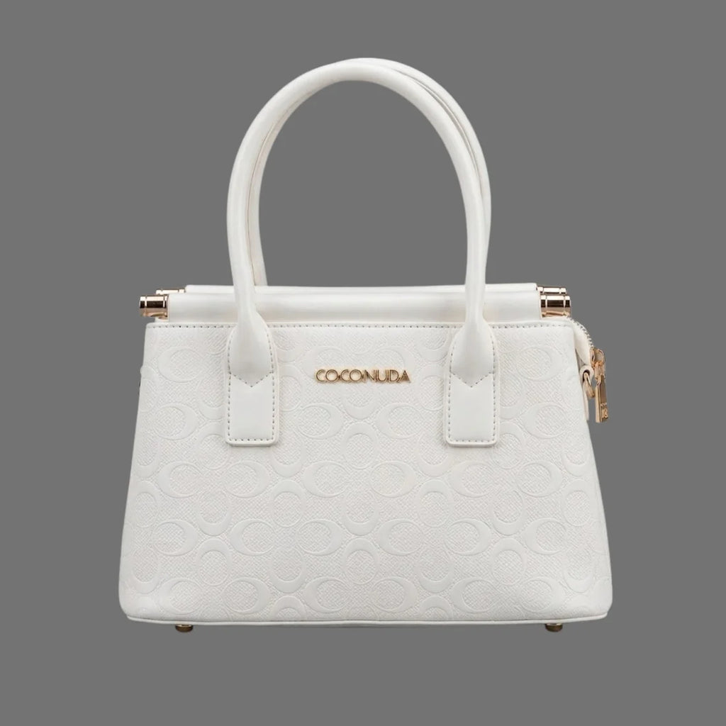 Borsa a mano Coconuda bianca | Mini bag embossed donna