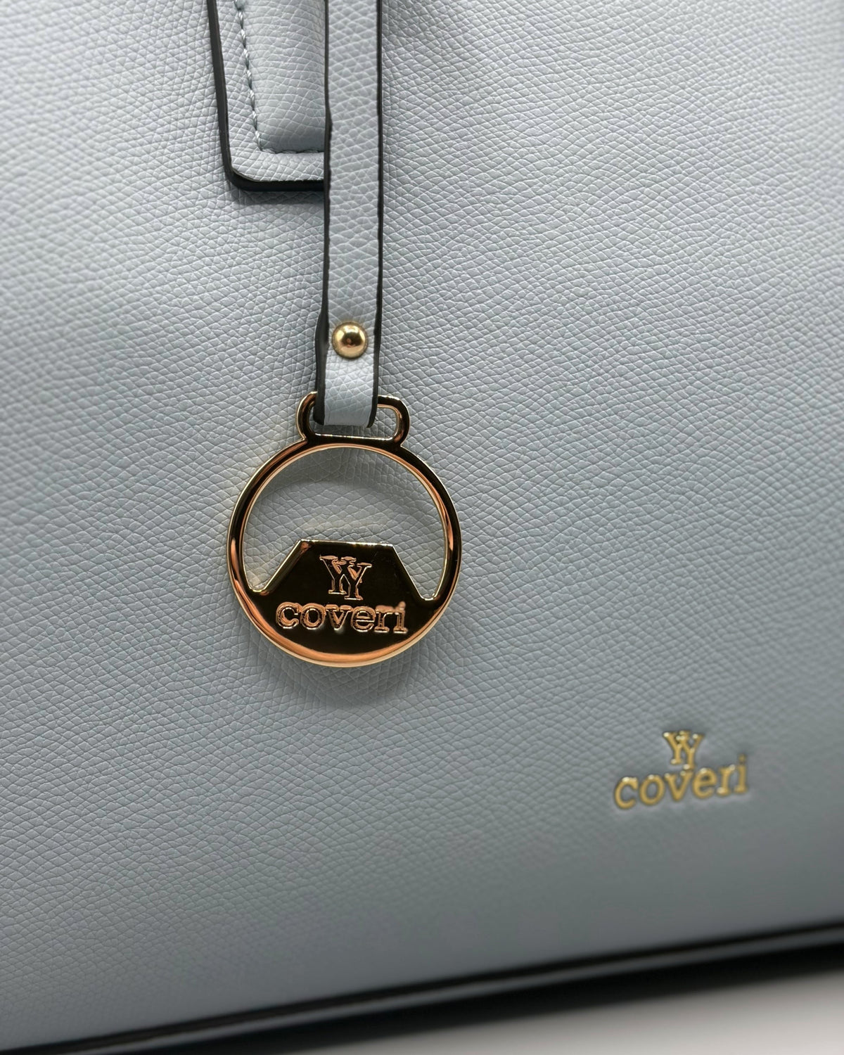Borsa a mano Coveri azzurra | Satchel saffiano donna - Donna Italiana