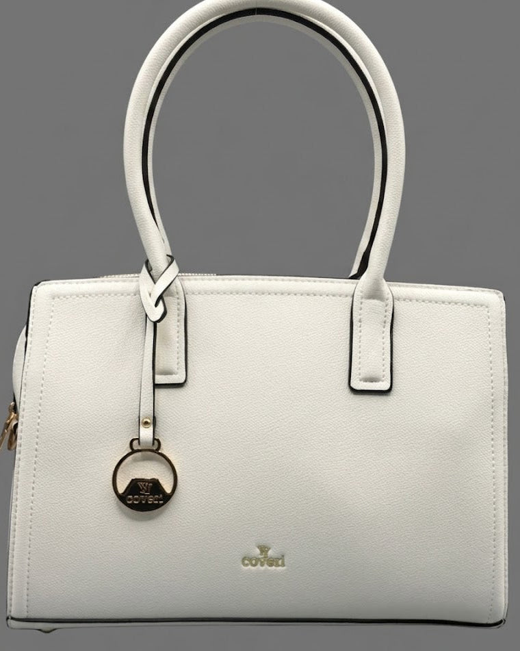Borsa a mano Coveri bianca | Satchel saffiano donna - Donna Italiana