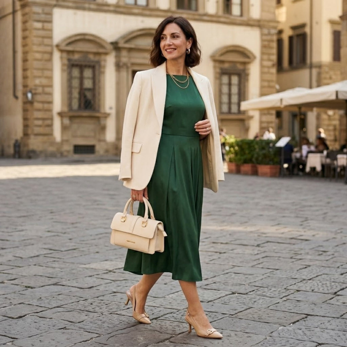 Borsa a Mano e Tracolla Enrico Coveri in Similpelle Beige - Donna Italiana