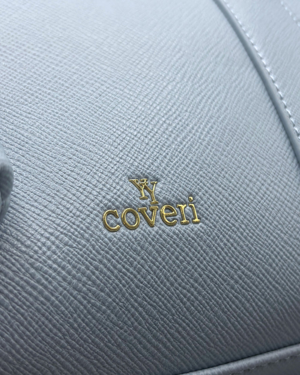 Borsa a Mano Enrico Coveri Azzurra in Saffiano con Mini Sacca Charm - Donna Italiana