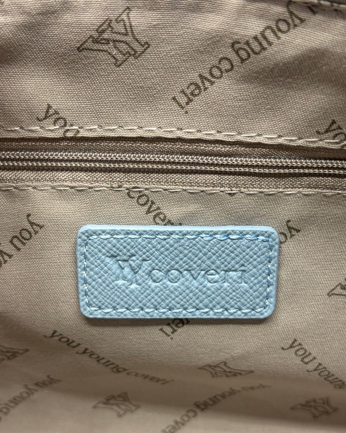 Borsa a Mano Enrico Coveri Azzurra in Saffiano con Mini Sacca Charm - Donna Italiana