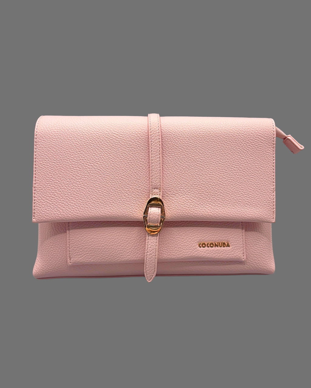 Borsa a Tracolla Coconuda Rosa Confetto con Patta e Chiusura a Passante - Donna Italiana