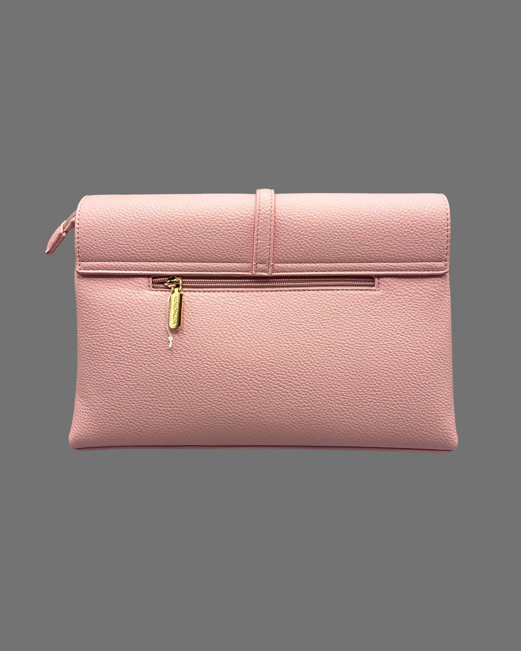 Borsa a Tracolla Coconuda Rosa Confetto con Patta e Chiusura a Passante - Donna Italiana