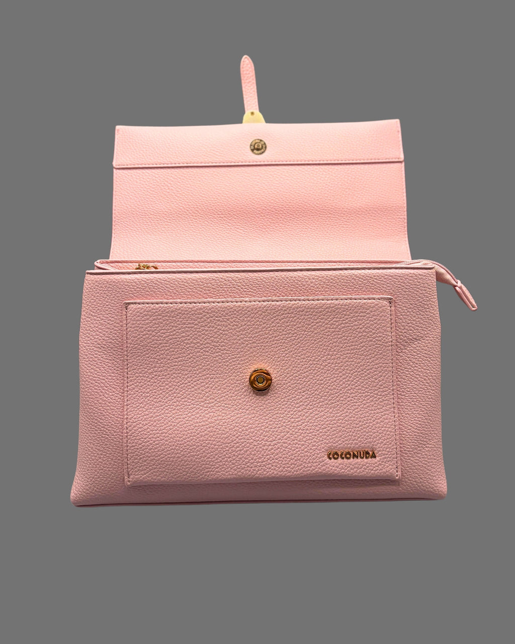 Borsa a Tracolla Coconuda Rosa Confetto con Patta e Chiusura a Passante - Donna Italiana