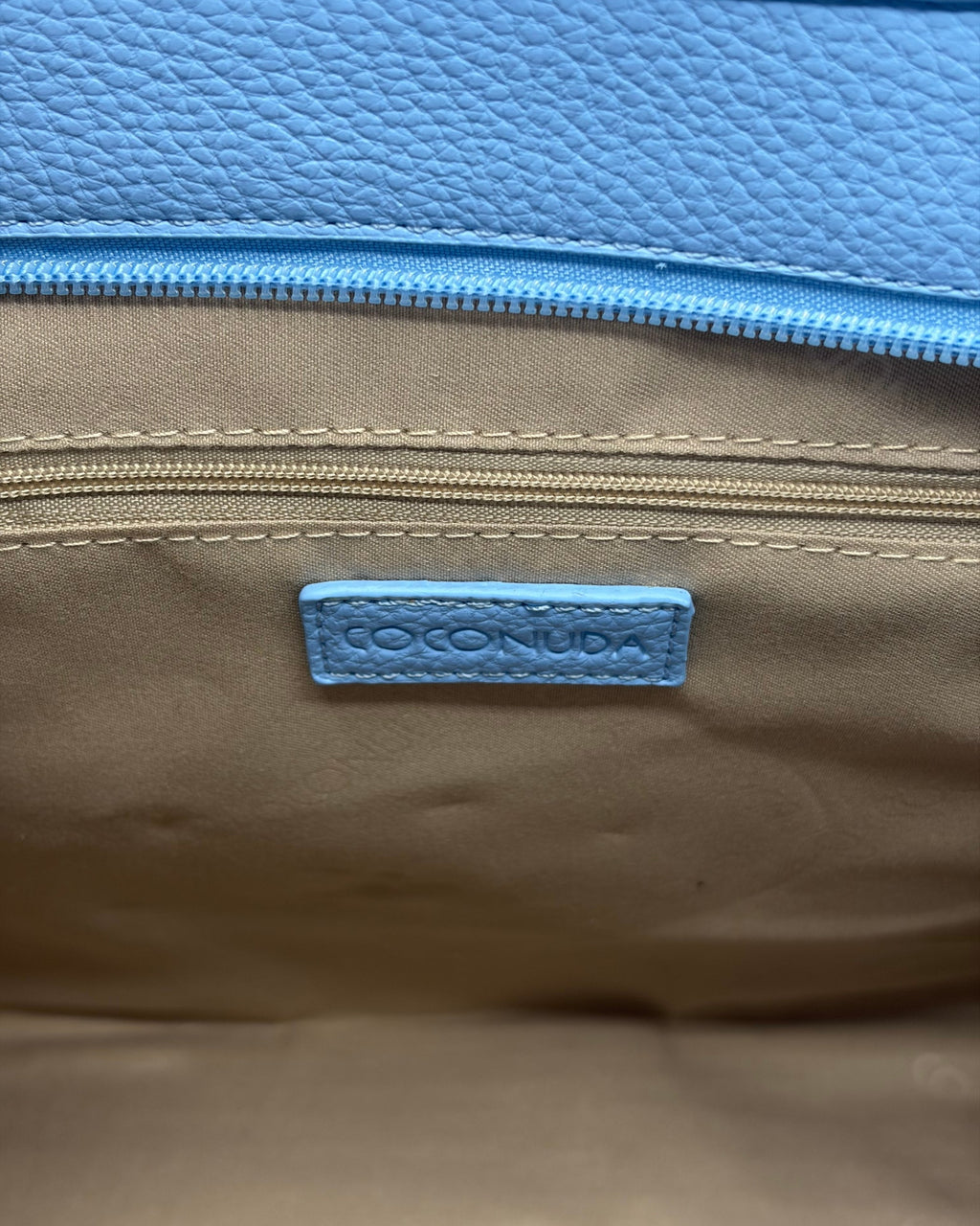 Borsa shopper Coconuda azzurra | Tote logo embossed donna - Donna Italiana