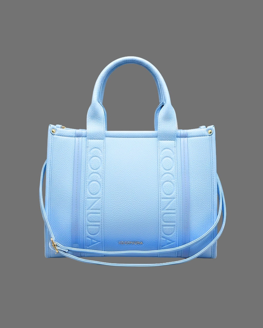 Borsa shopper Coconuda azzurra | Tote logo embossed donna - Donna Italiana
