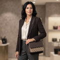 Borsa a Tracolla Bicolore con Monogramma Coveri World